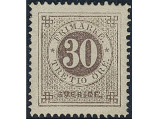 Sweden. Facit 25g (★), 30 öre orange-brown, blurred print. EXCELLENT centering. …