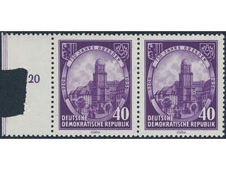 Germany, GDR (DDR). Michel 526pf i ★★, 1956 Dredsden 40 pf dark purple-violet with a …