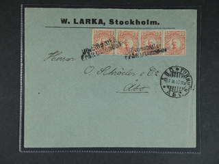 Sweden. Facit 76. FINLAND. Finnish double line cancellation ULKOMAALTA FRÅN UTLANDET …