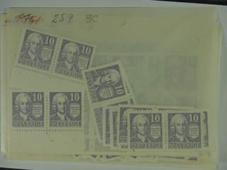 Sweden. ★★. Lot F 259-60 Swedenborg in envelopes including several BC/CB pairs.