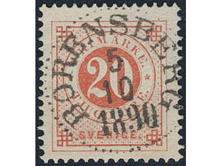 Sweden, Sverige, Sverige, Sverige. Facit 46d used, 20 öre dark orange-red on yellowish …
