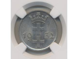 Coins, Germany, Danzig. KM 154, 1 gulden 1932. Graded by NGC as MS63. XF-UNC.