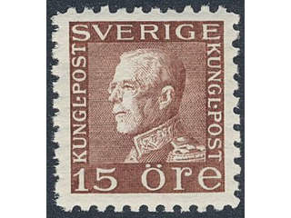 Sweden. Facit 178C ★★, 15 öre orange-like brown vertical perf 9¾ on four sides. …