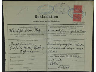 Sweden. Facit 180 on cover, 2x20 öre on complaint / enquiry regarding a missing …
