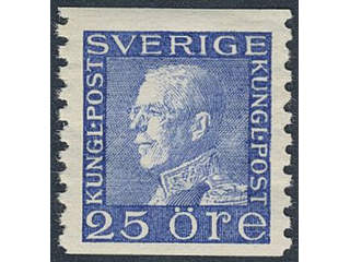 Sweden. Facit 183d ★★, 25 öre ultramarine-blue vertical perf 9¾ on white paper (A3). …