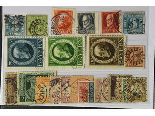 Germany Bavaria. Used 1849–1916. All different, e.g. Mi 2 I, 5, 106-109 IIA, 110B, 114B. …