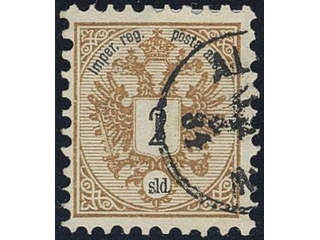 Austria, post in Levant. Michel 8 used, 1883 2 soldi brown/black. EUR 240
