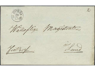 Sweden. M county. HÖRBY 19.12.1835, arc postmark. Type 2 on cover sent to Lund. Superb. …