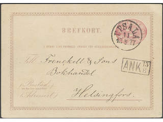 Sweden. Postal stationery, Single postcard, Facit bKe3A, Postcard 10 öre sent from …