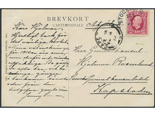 Sweden. Facit 54 cover , 10 öre on nice picture postcard (Utrikesministeriet, Stockholm) …