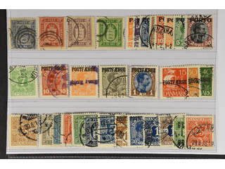 Denmark. Used 1871–1945. Back-of-the-book. All different, e.g. Tj1-2, Tj6, Tj9, L1-8, …