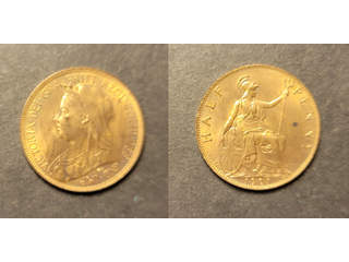 Storbritannien Queen Victoria (1837-1901) 1/2 penny 1901, UNC röd lyster
