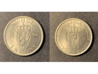 Norge Haakon VII (1905-1957) 1 krone 1956, 0
