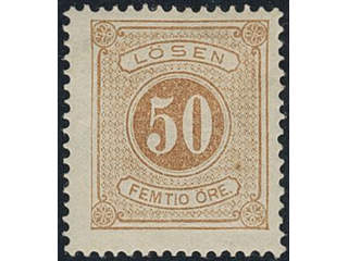 Sweden. Postage due Facit L9c ★, 50 öre yellow-brown, perf 14. SEK 2800