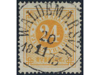Sweden, Sverige, Sverige, Sverige. Facit 24 used, 24 öre yellow. Superb cancellation …
