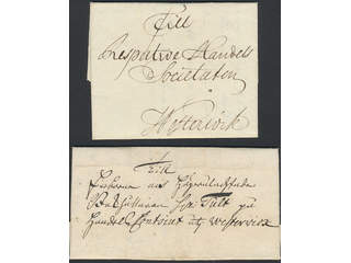 Sweden. Förfilateli. Four letters sent to Västervik between 1749 and 1750. Good quality. …