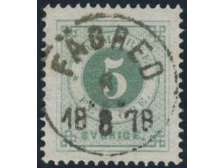 Sweden, Sverige, Sverige, Sverige. Facit 30a used, 5 öre grey-green. EXCELLENT …
