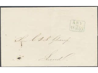 Sweden. L county. ÅBY 21.10.1855, rectangular postmark. Type 2 on cover sent during the …