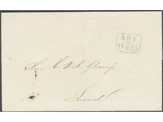 Sweden. L county. ÅBY 21.10.1855, rectangular postmark. Type 2 on cover sent during the …