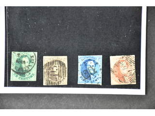 Belgium. Michel 6–9 II used, 1861 King Leopold I large medallion SET without wmk (4). …