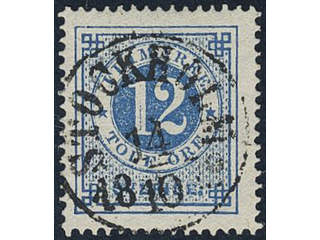 Sweden, Sverige, Sverige, Sverige. Facit 21c used, 12 öre dull ultramarine-blue on …