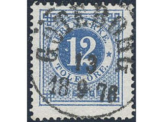 Sweden. Facit 21m used , 12 öre blue. EXCELLENT cancellation GÖTEBORG 13.9.1876. A few …