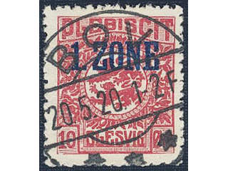 Denmark Schleswig. Facit 18 or Scott 18 used , 1920 Overprint on Lion and Landscape 10 …