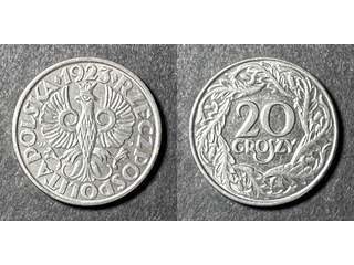 Polen 20 groszy 1923, AU/UNC