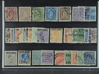 Denmark. Used 1871–1927. Back of the book, all different, e.g. Tj2, 6, 9, 18, 20, 23, …