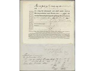 Sweden. U county. WESTERÅS 31.10.1856, circle cancellation. Letter with attached receipt …
