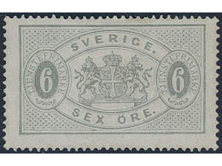 Sweden. Official Facit Tj4b (★), 6 öre light grey, perf 14. Opinion (shade) by O.P. …
