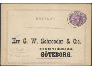 Sweden. Postal stationery, Single postcard, Facit bKe2B vIII, "Schröder" card 6 öre with …