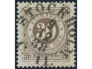 Sweden. Facit 47d used, 30 öre grey-brown. EXCELLENT cancellation STOCKHOLM C 11 9.12.88.