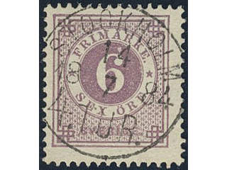 Sweden, Sverige, Sverige, Sverige. Facit 31i used, 6 öre red-lilac on soft paper. …