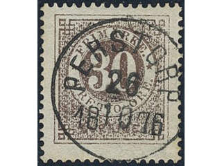 Sweden, Sverige, Sverige, Sverige. Facit 25g used, 30 öre orange-brown, blurred print. …