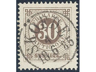 Sweden. Facit 35i used , 30 öre brown on calendered paper. Superb cancellation SKÖFDE …