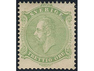 Sweden, C A Nymans proposal stamp TRETTIO öre in yellow green colour …