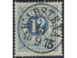 Sweden, Sverige, Sverige, Sverige. Facit 21l used, 12 öre ultramarinish blue with thick …