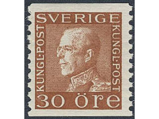 Sweden. Facit 186f ★, 30 öre brown vertical perf 9¾ on white paper (A3). SEK 1500