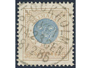 Sweden. Facit 38g used , 1 Krona yellow-brown/blue on calendered paper. Superb …