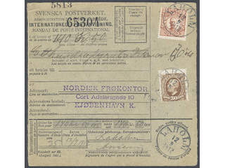 Sweden. Facit 58, 84 on cover, 15+30 öre, mixed franking, on beautiful money order sent …