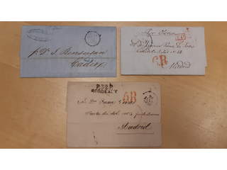 France. Lot förfilateli. Three covers sent from either Bayonne, Bordeaux or Paris …