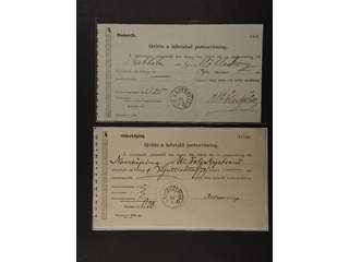 Sweden. Postal document. (Blankett n:r 139.) November 1872 and Mars 1878, respectively.  …