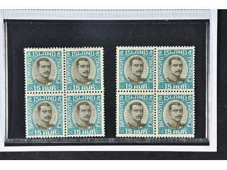 Iceland. Official Facit Tj41 ★★, 1918 Two Kings 15 aur grey/light blue, perf 14 × 14½ …