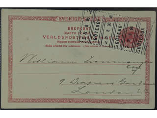 Sweden. Facit bKe13, O county. GÖTEBORG 31.8.96. Roller postmark on postcard sent to …