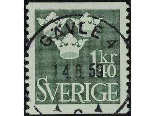 Sweden. Facit 300 used , 1948 Three Crowns 1.40 Kr dark green. EXCELLENT cancellation …