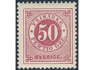 Sweden. Facit 48 ★, 50 öre red. Well centered copy in strong colour. SEK 2400