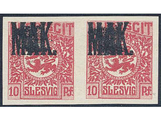 Denmark Schleswig. Facit 4 or Scott 4 (★) , 1920 Lion and Landscape 10 pf red …