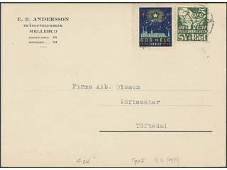 Sweden. Facit 238 cover , 5 öre type I on postcard sent from PKXP No x7A 17.12.1933 to …
