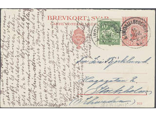 Sweden. Postal stationery, double postcard Facit bKd19, 144A , Response card 10 öre …